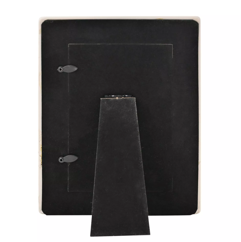 back of photo frame in black felt 