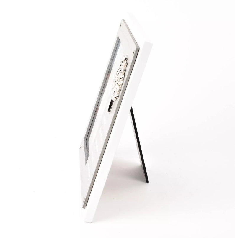 White photo frame on a white background