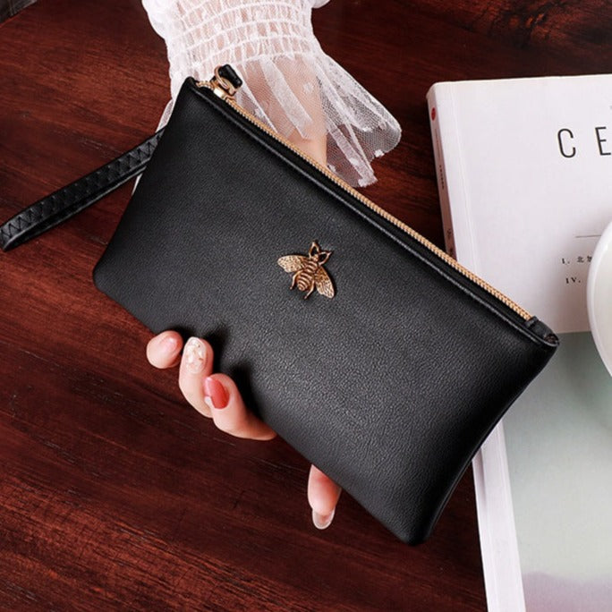 Leather Black Clutch Bag