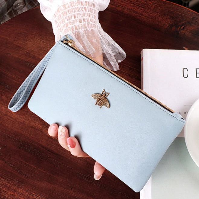 Pale Blue Wristlet Clutch Bag